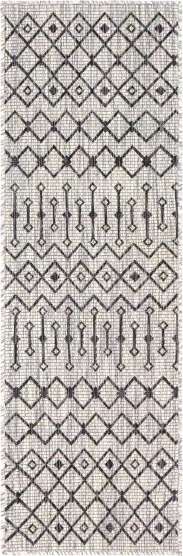 2' x 6' Kearney · Chevron Outdoor Rug, gray