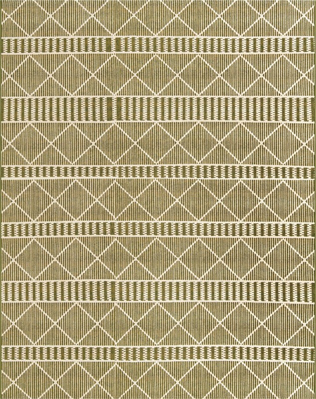 7' 10 x 10' Lomax · Geometric Outdoor Rug, green and ivory