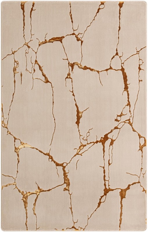 Ravenhill · Abstract rug, white and gold