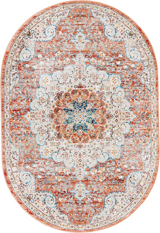 4' x 6' Stanford · Border rug, red
