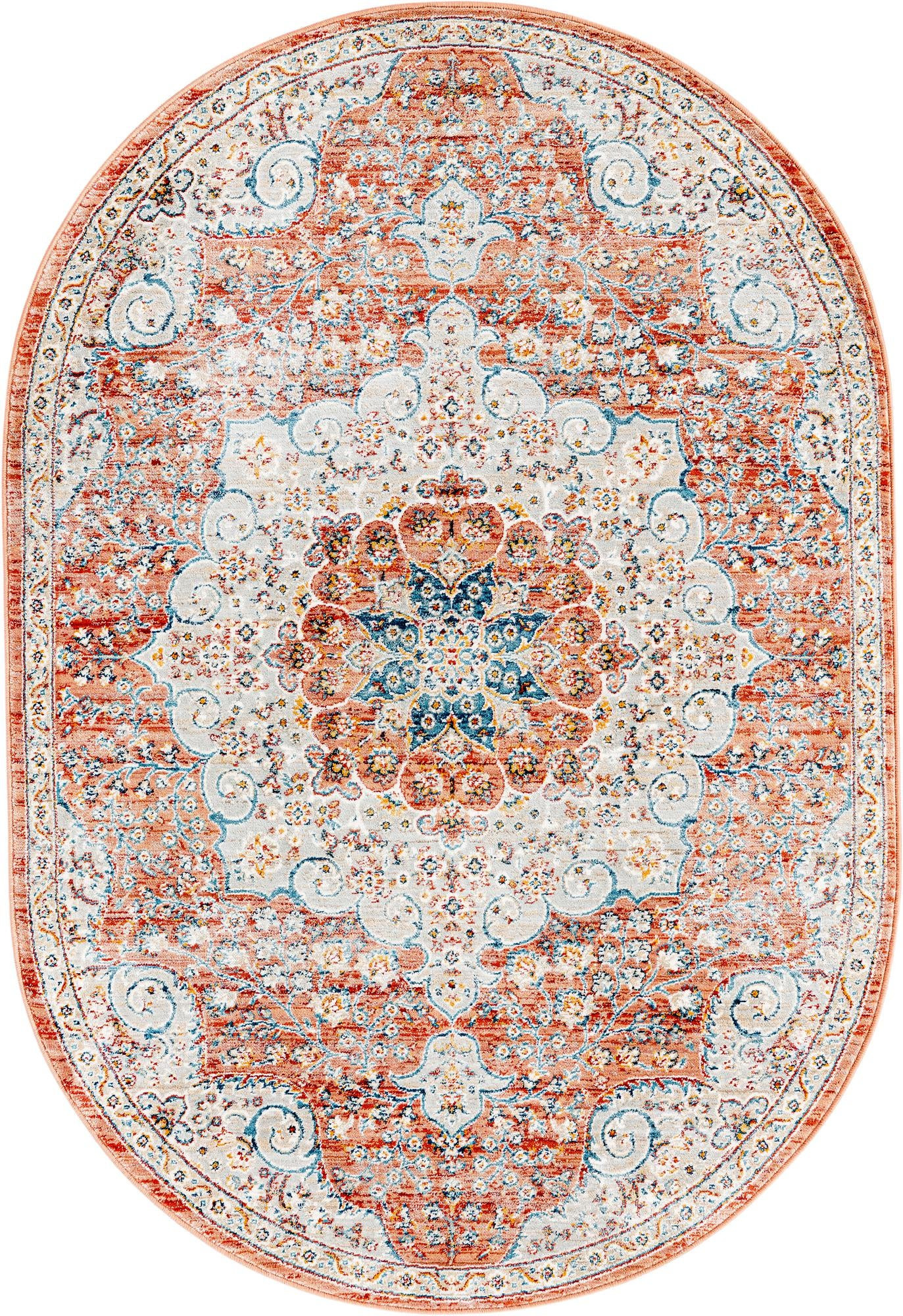 4' x 6' Stanford · Border rug, red