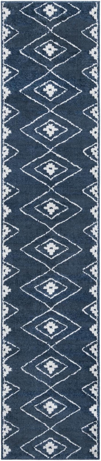 2' 7 x 12' Sumac · Border rug, blue