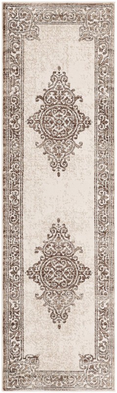 2' x 7' Bunting · Border rug, chocolate brown