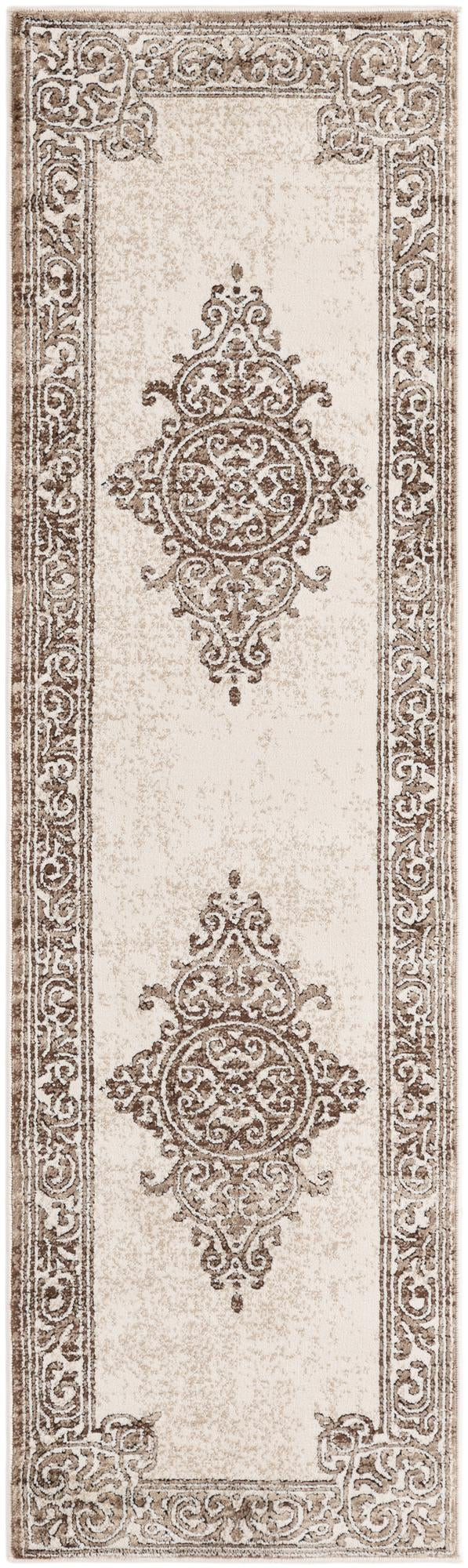 2' x 7' Bunting · Border rug, chocolate brown