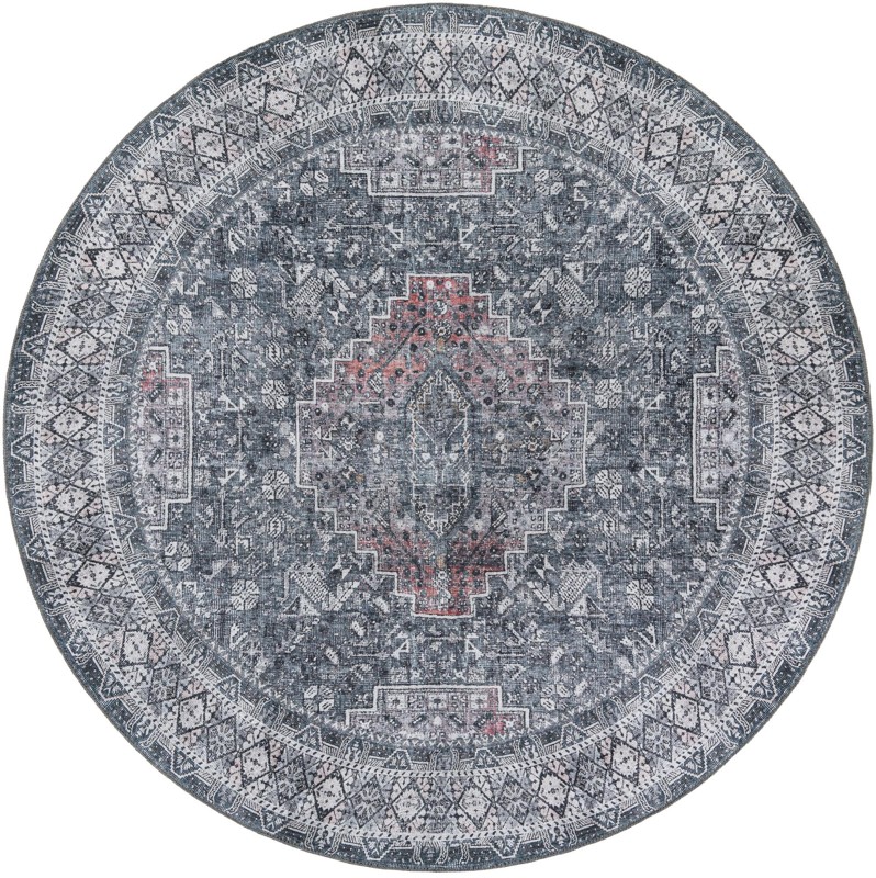 Cowper · Border Washable Rug, gray