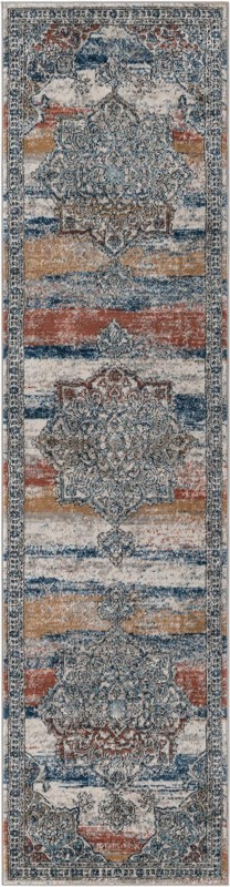 2' 7 x 10' Wade · Border rug, multi