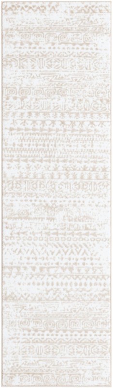 2' x 7' Gleason · Geometric rug, snow white