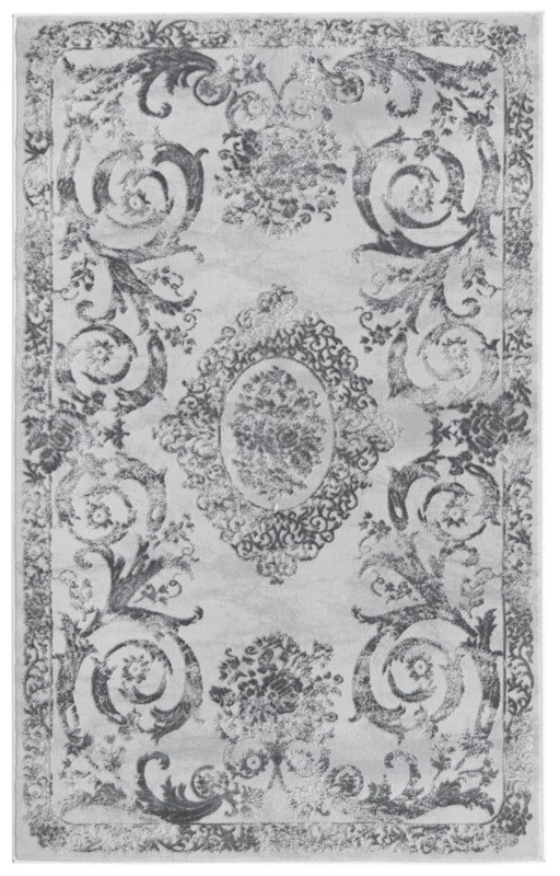 3' 3 x 5' 3 Crockett · Border rug, gray
