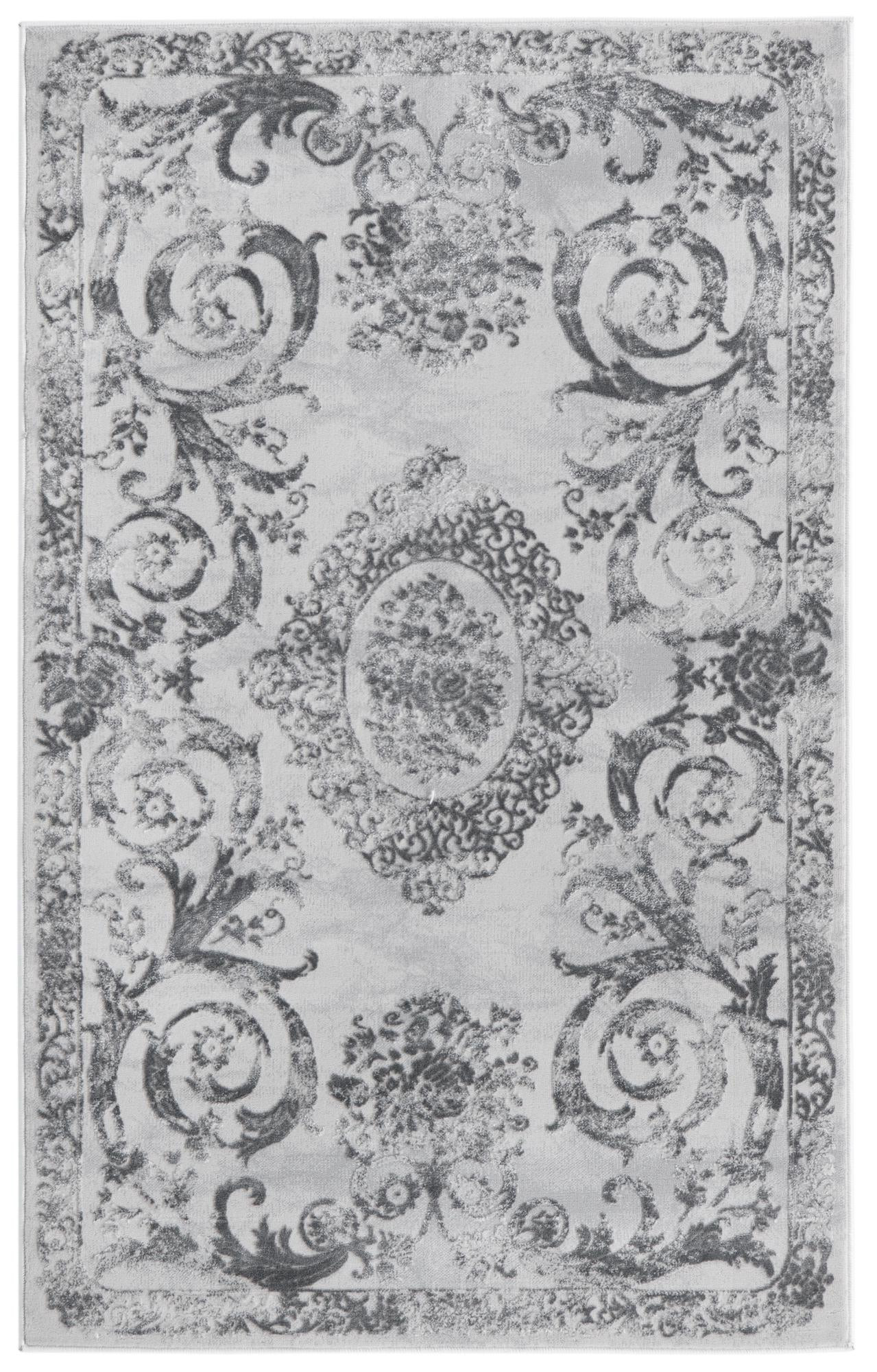 3' 3 x 5' 3 Crockett · Border rug, gray