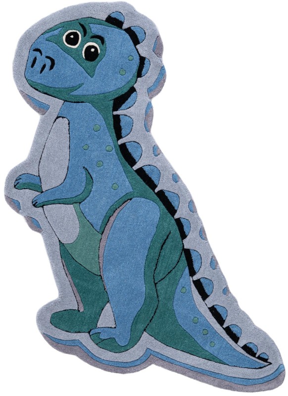 5' 1 x 5' 1 Baker · Pictoral Wool Rug, blue