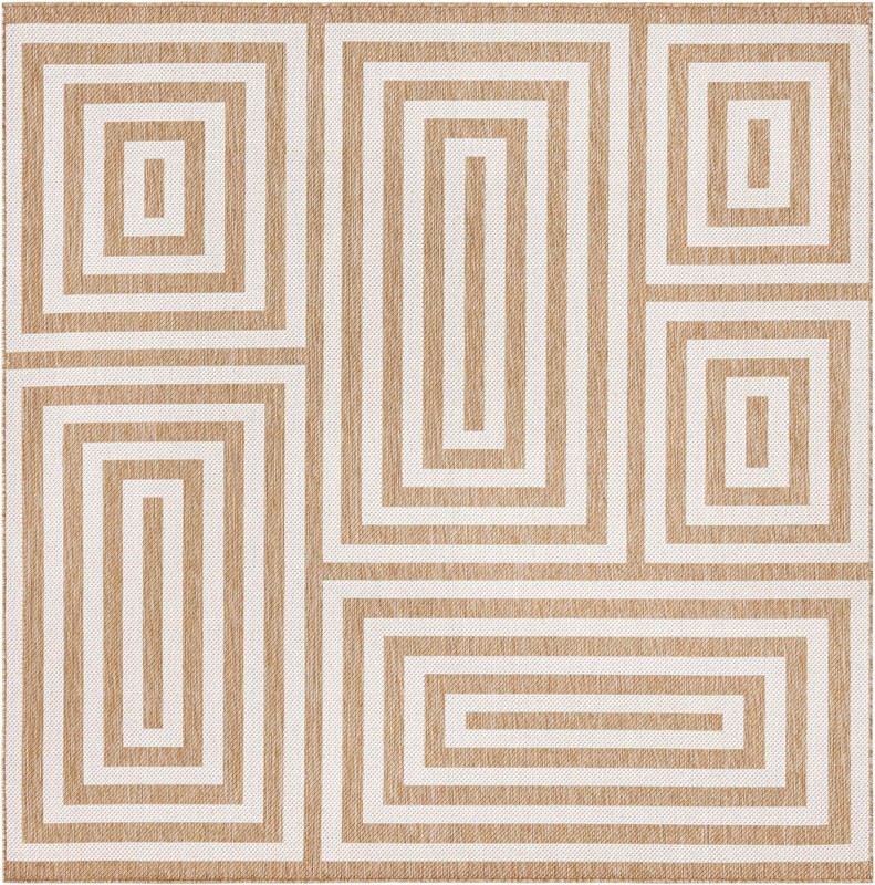 Cumberland · Geometric Outdoor Rug, taupe and ivory