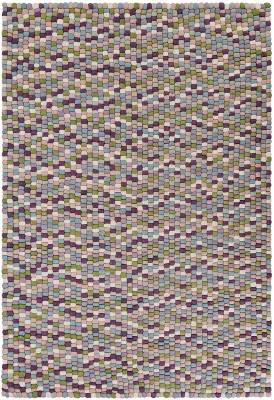 6' 1 x 9' Hawthorne · Pebbled Wool Rug, purple and pink