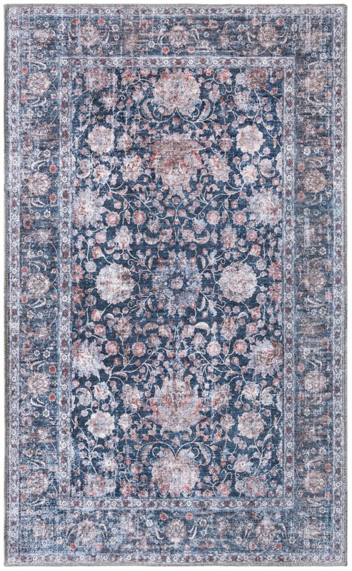 Bertie · Persian floral rug, navy and rust