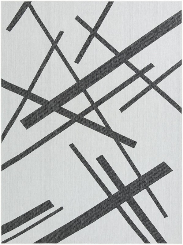 Saffron · Abstract Outdoor Rug, black and white