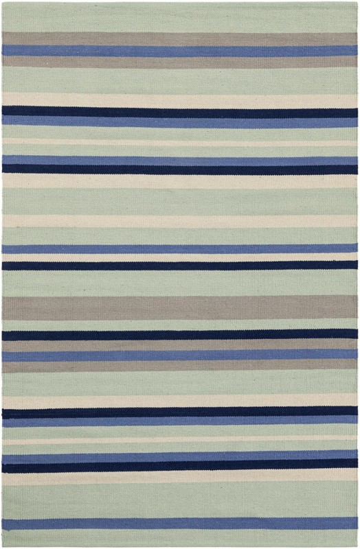 Wortham · Striped rug, aqua blue and gray