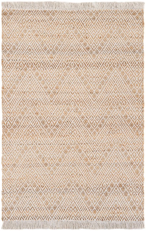 Fulton · Chevron Braided Jute Rug, white and natural