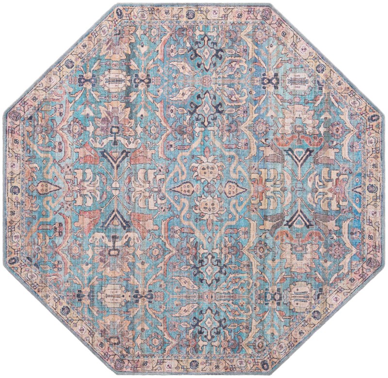 Gaskell · Border Washable Rug, blue