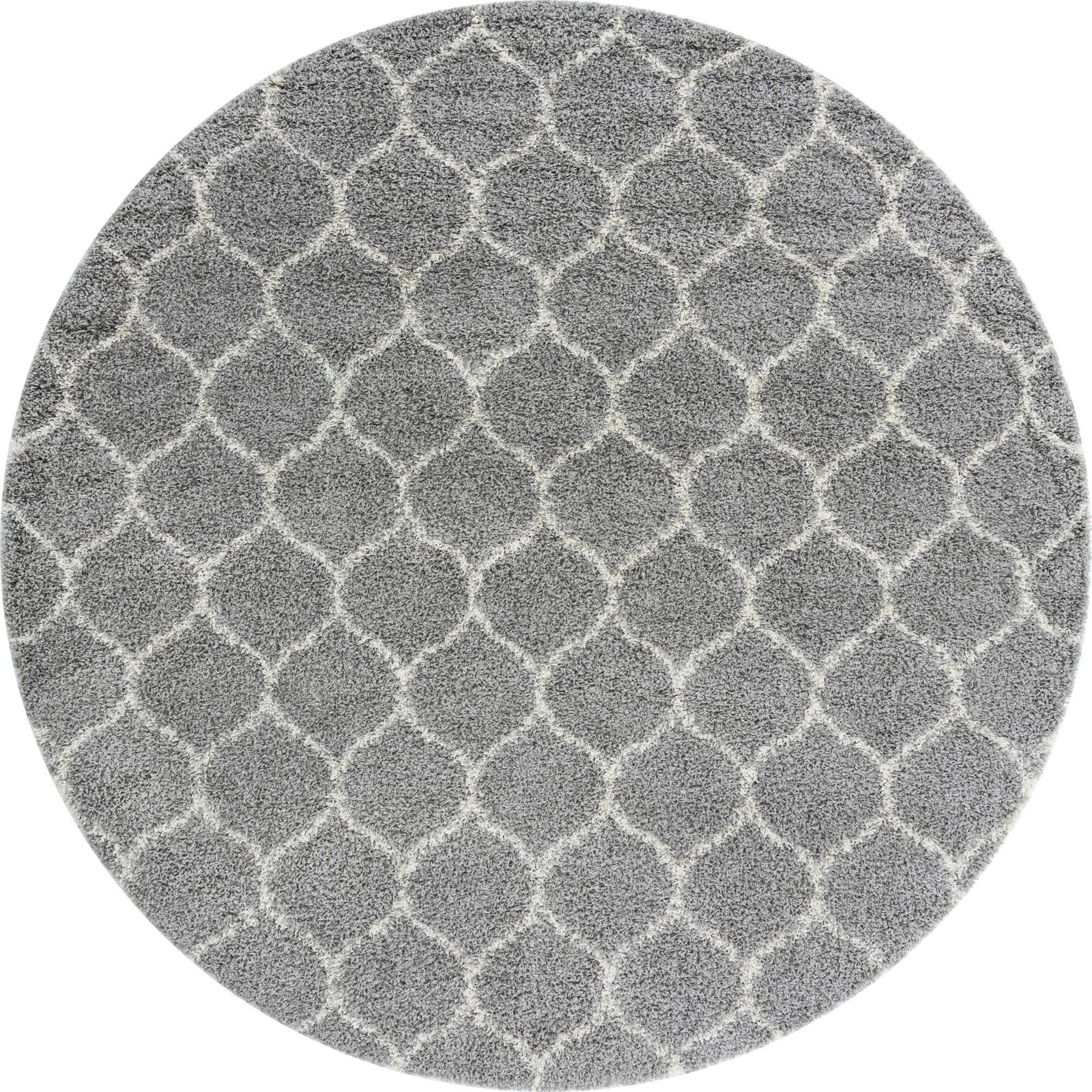 10' x 10' Barnett · Lattice Shag Rug, gray and ivory