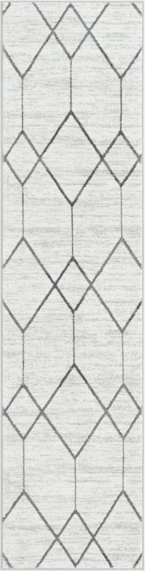 2' x 8' Thatcher · Diamond rug, white