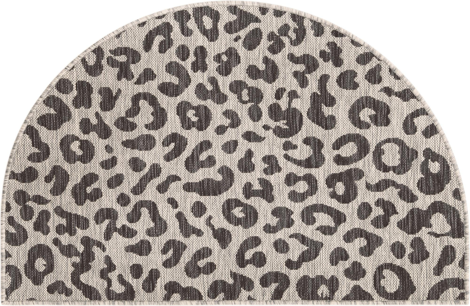 2' 2 x 3' 7 Cardamom · Leopard print Outdoor Rug, gray and cream