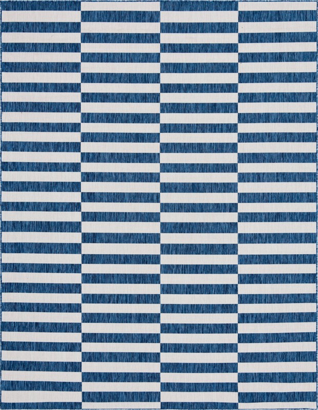 9' x 12' Ainsley · Geometric Outdoor Rug, blue