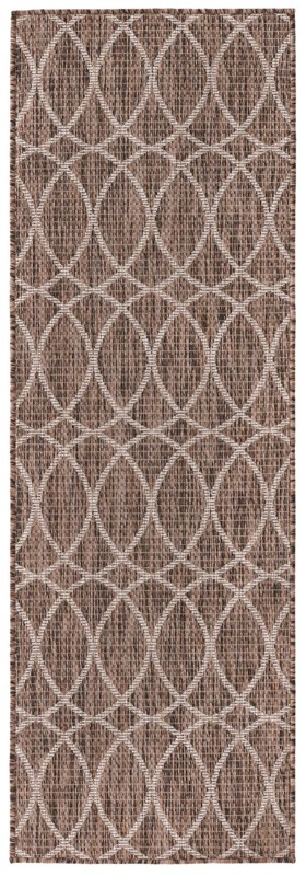 2' x 6' Atkins · Geometric Outdoor Rug, brown