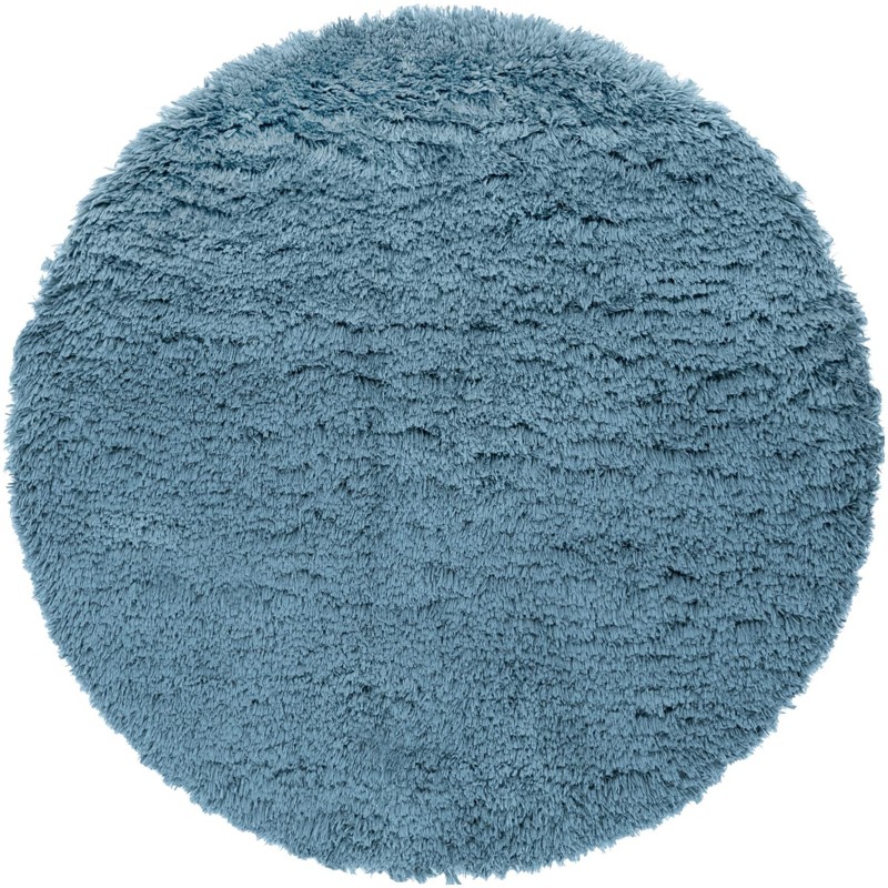 4' x 4' Olympia · Solid shag rug, aegean blue