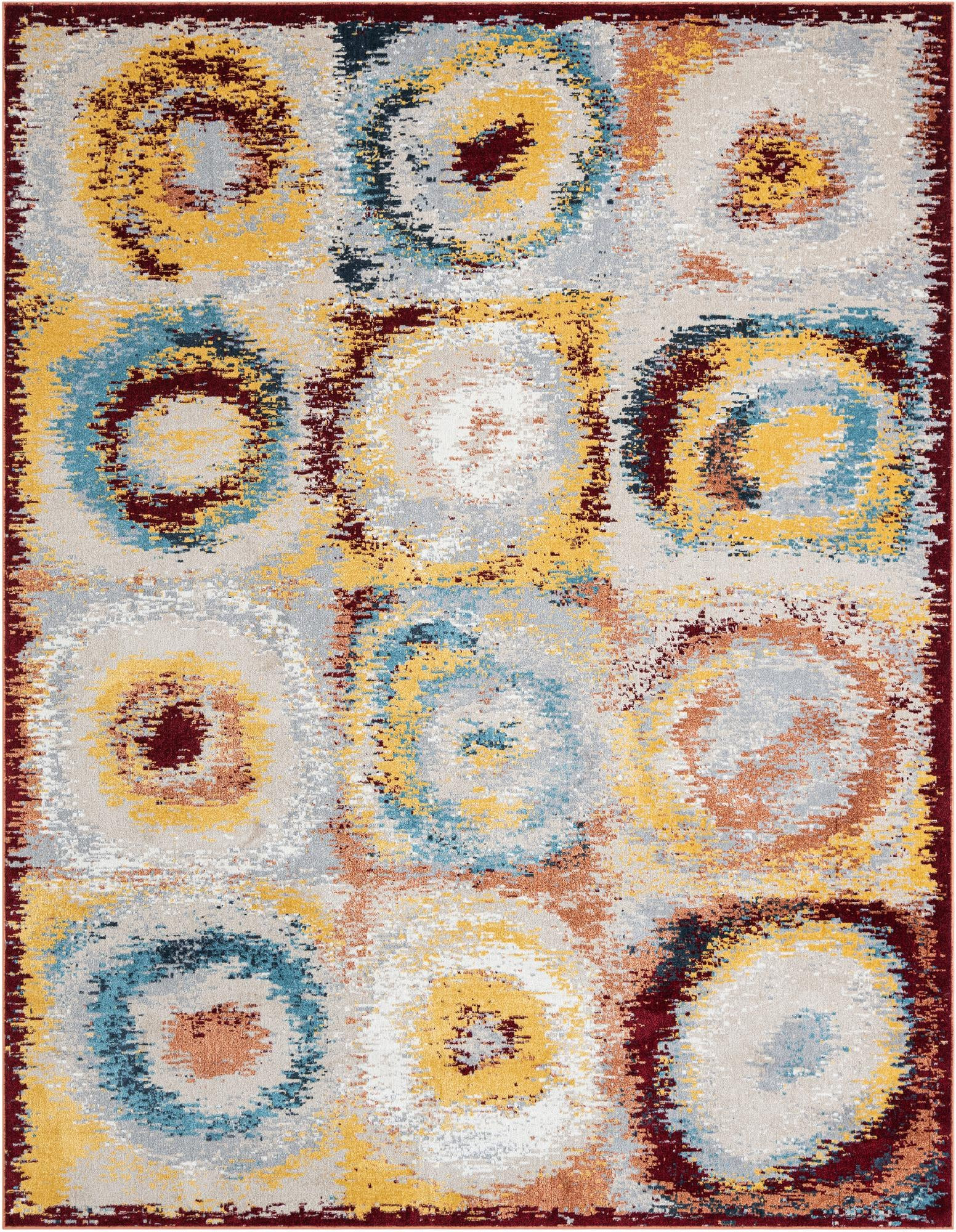 7' 10 x 10' Havelock · Abstract circles Washable Rug, multicolor