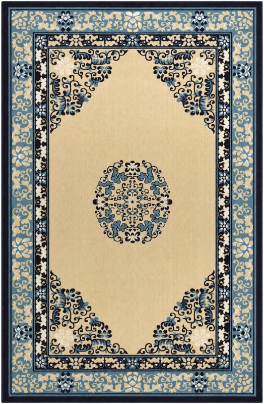 5' 3 x 8' Seldon · Border rug, cream