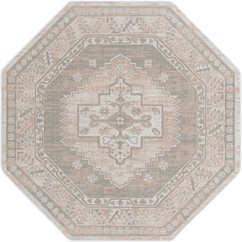 5' 3 x 5' 3 Ligonier · Border rug, mink