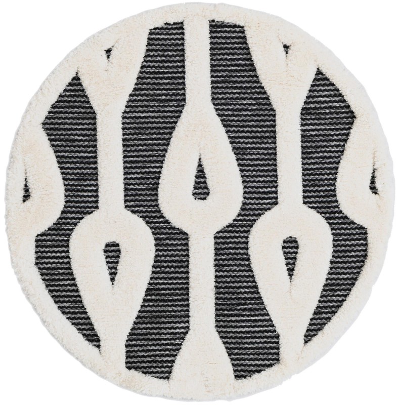 3' x 3' Russell · Abstract rug, gray