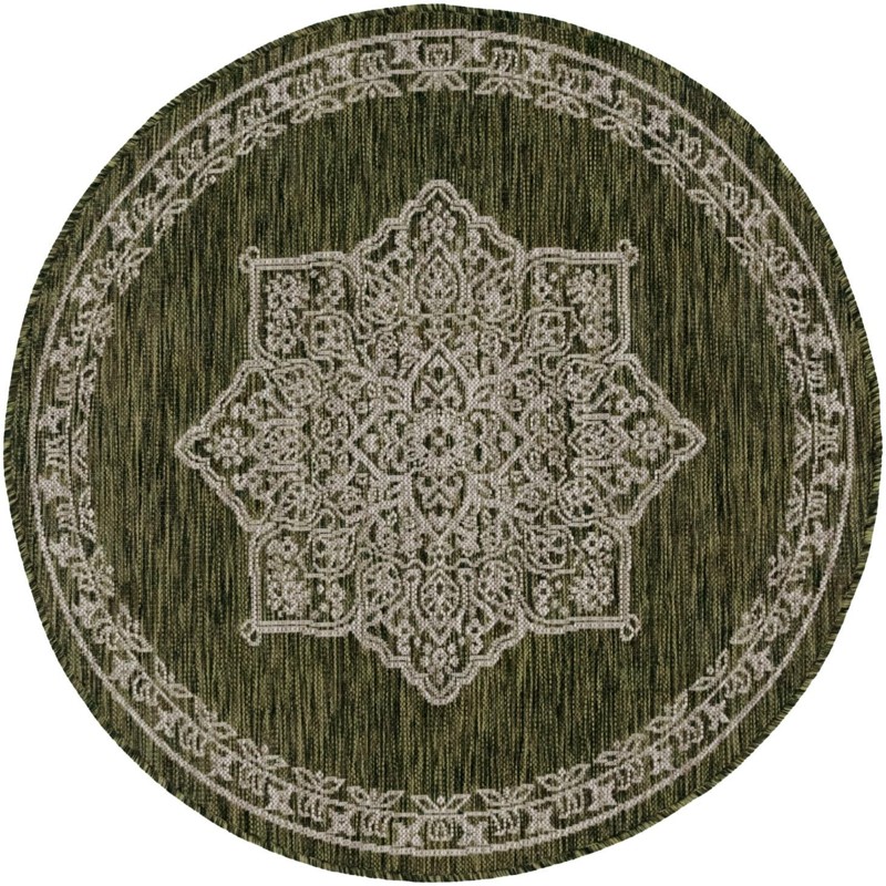4' x 4' Rhys · Medallion Outdoor Rug, green