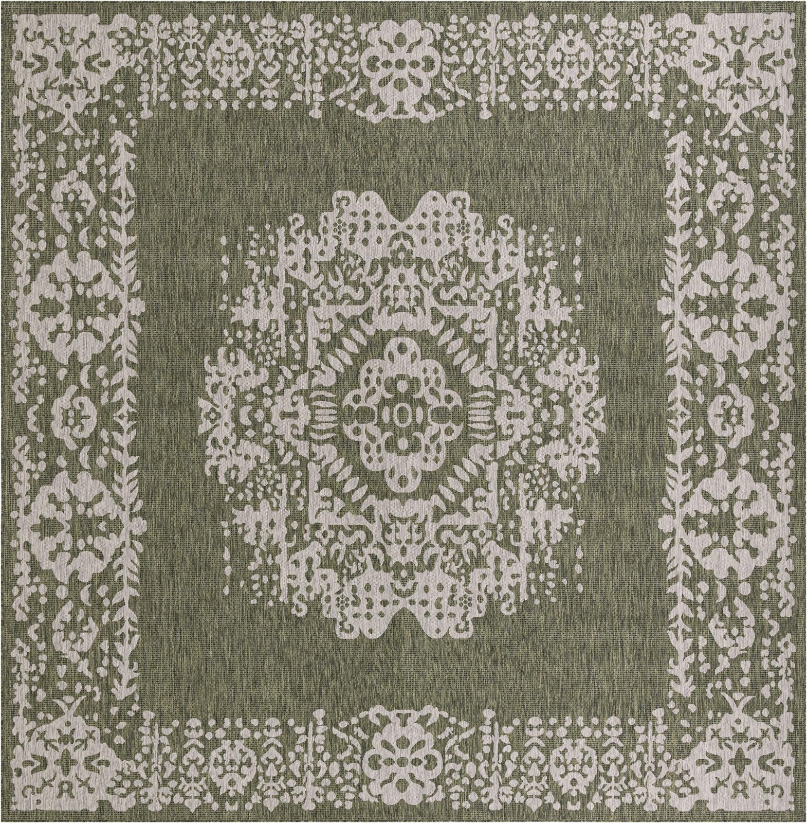 13' x 13' Hayden · Border Outdoor Rug, green
