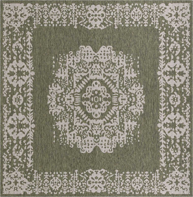 13' x 13' Hayden · Border Outdoor Rug, green
