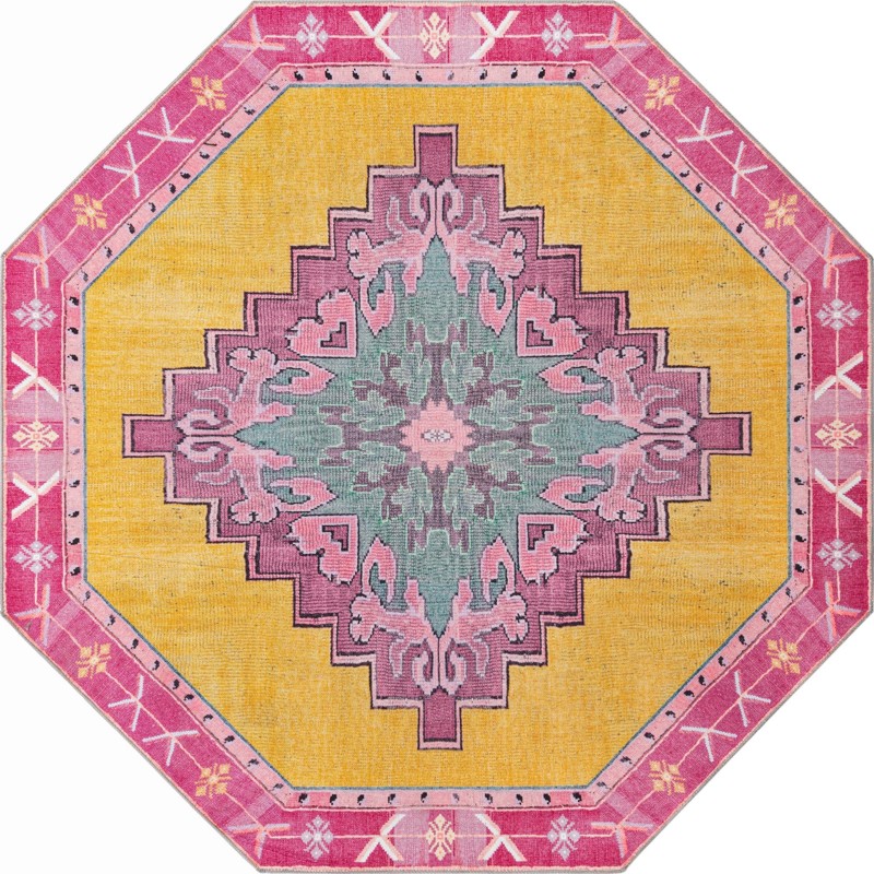 Sanderson · Border Washable Rug, yellow