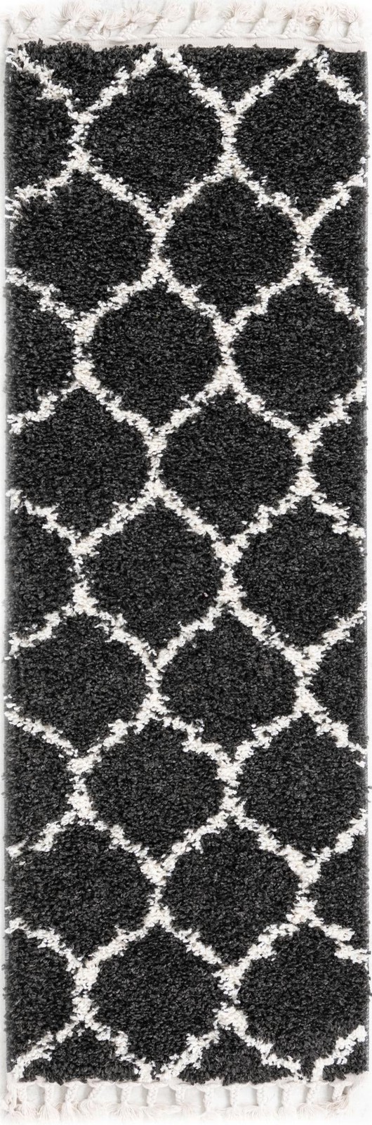 2' 2 x 6' Everett · Lattice shag rug, black and white