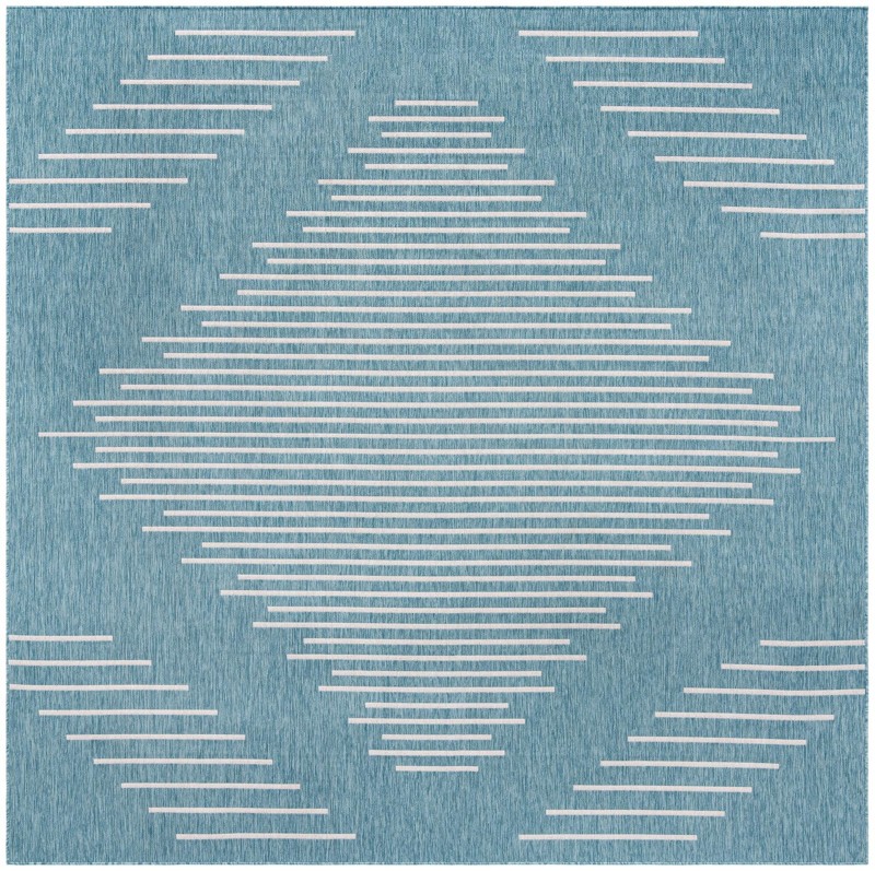 10' 8 x 10' 8 Harlow · Diamond Outdoor Rug, light aqua