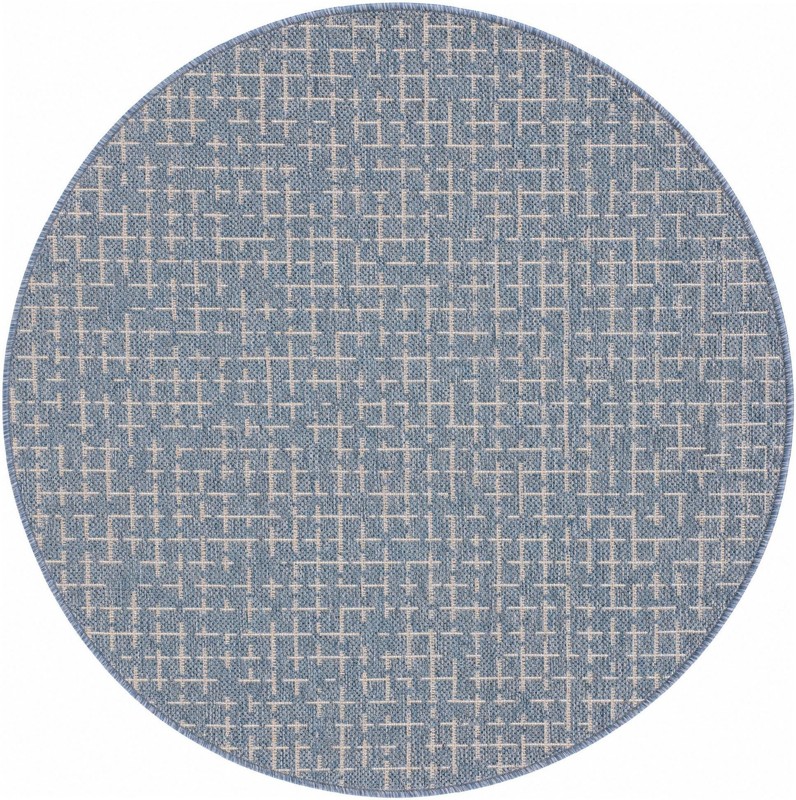 3' x 3' Loam · Plaid Outdoor Rug, navy blue