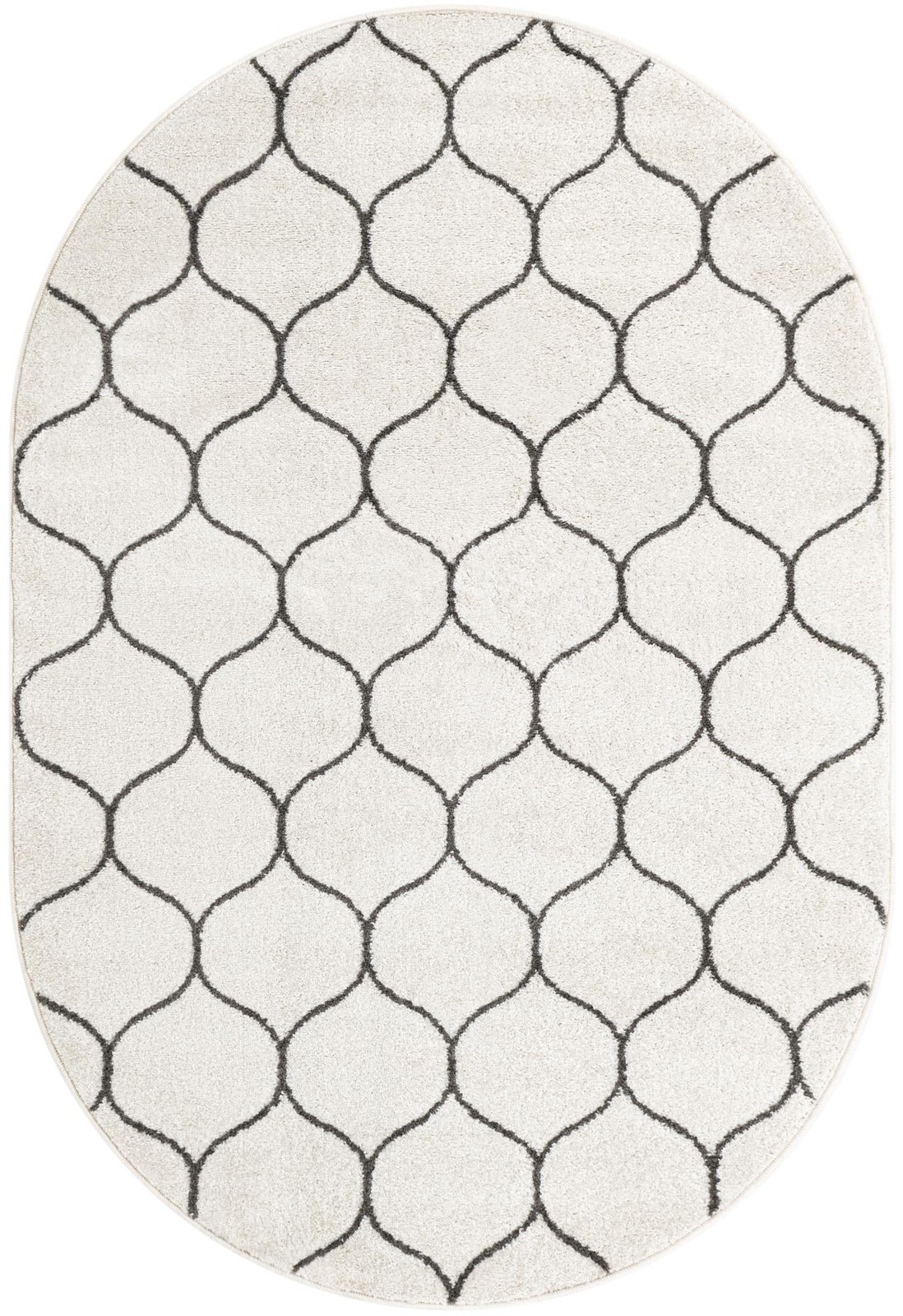 4' x 6' Ingram · Lattice rug, ivory and gray