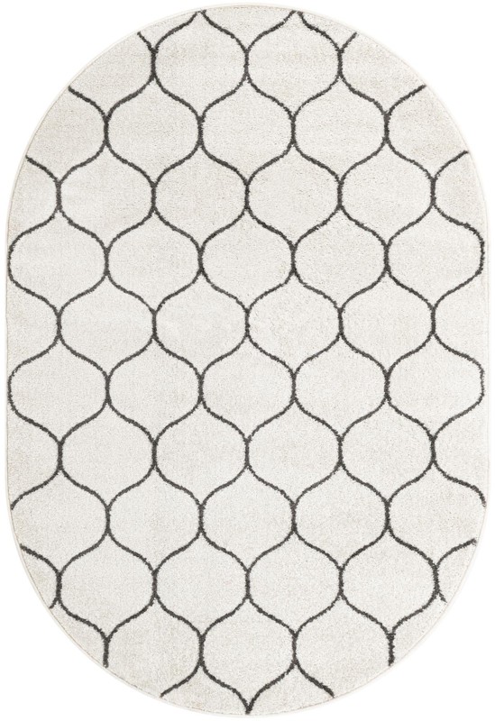 4' x 6' Ingram · Lattice rug, ivory and gray