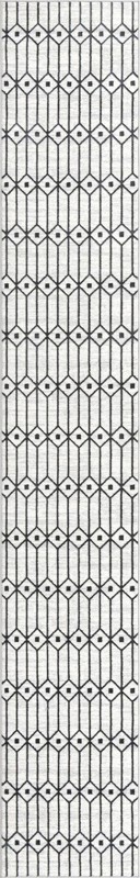 2' 7 x 16' 5 Wharton · Diamond rug, white