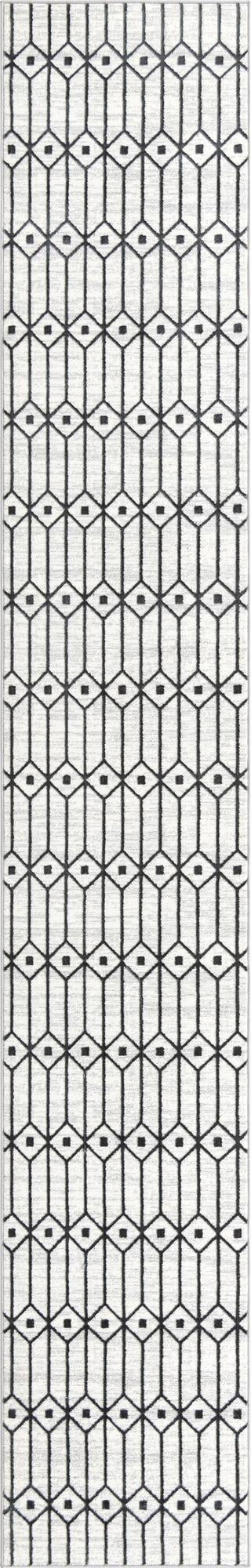 2' 7 x 16' 5 Wharton · Diamond rug, white