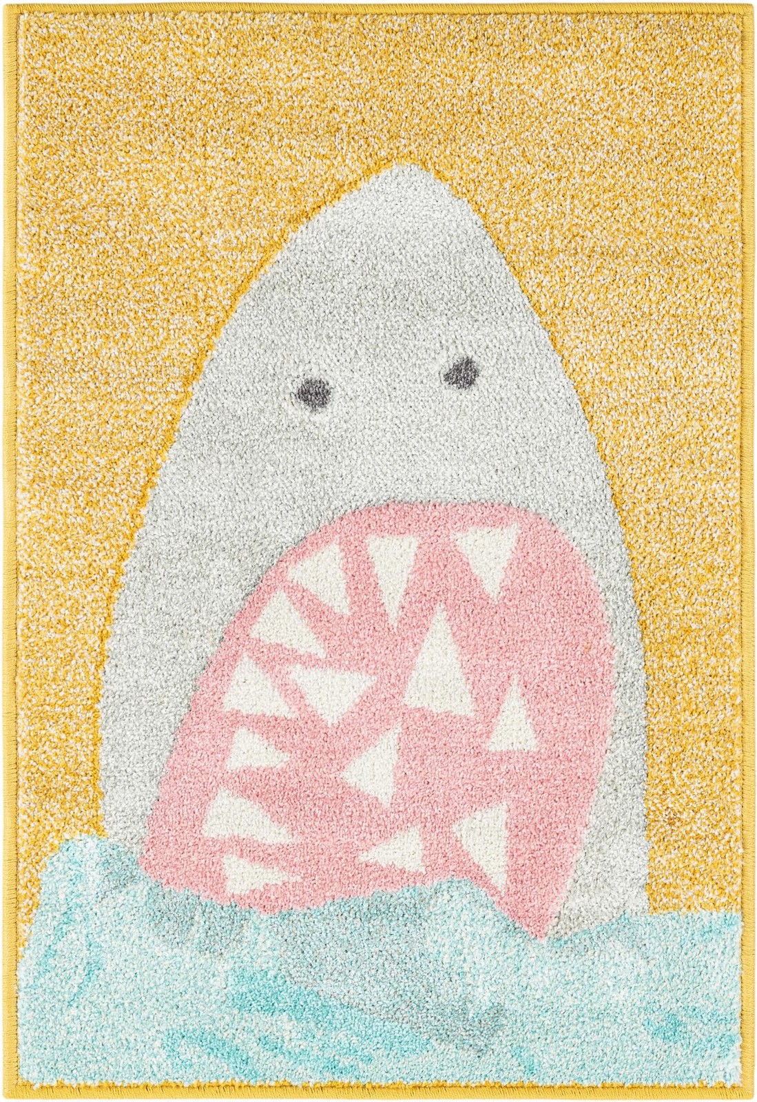 2' 2 x 3' 1 Noakes · Shark rug, yellow and gray