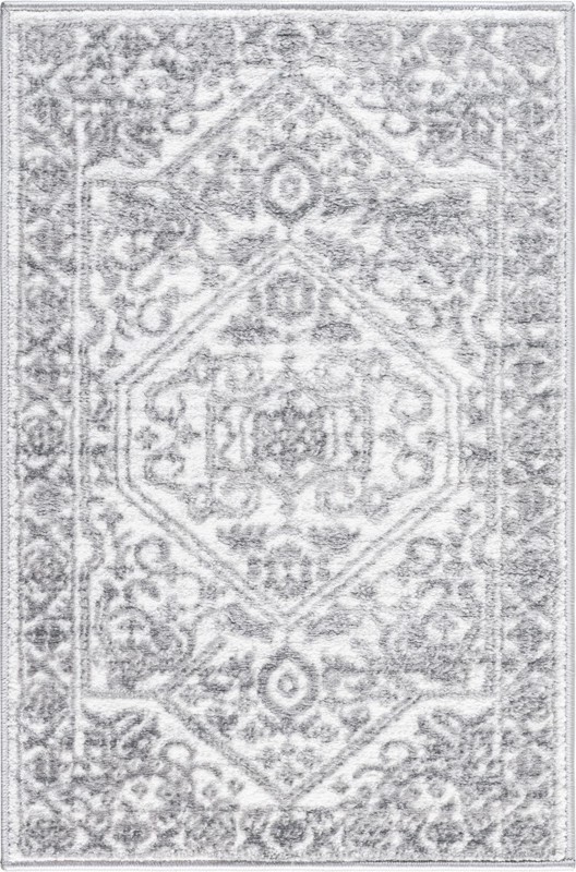 2' x 3' Chamomile · Border rug, white