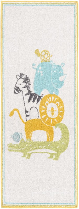 2' 2 x 6' Dryden · Border rug, ivory