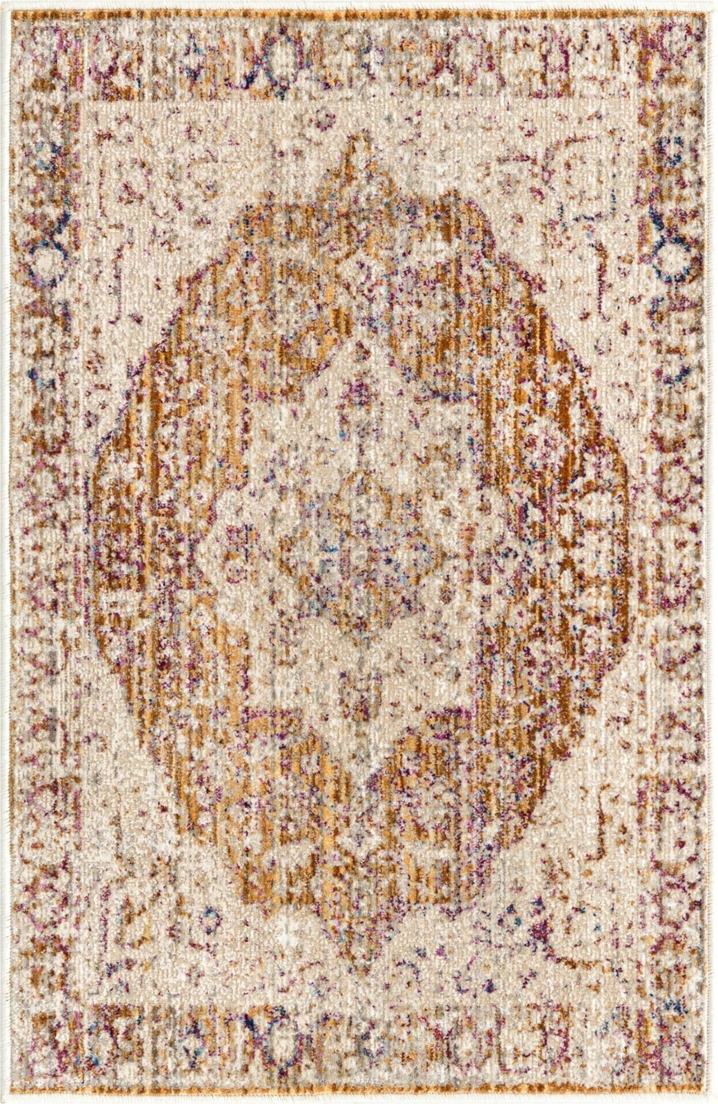 2' x 3' Denver · Border rug, yellow