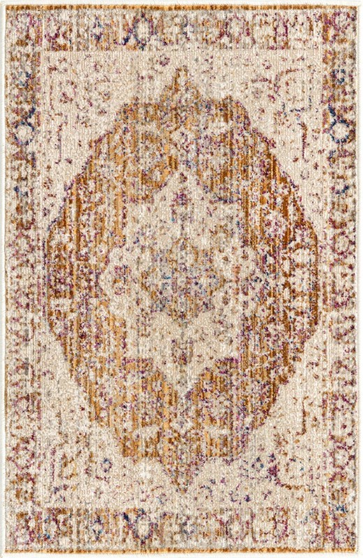 2' x 3' Denver · Border rug, yellow