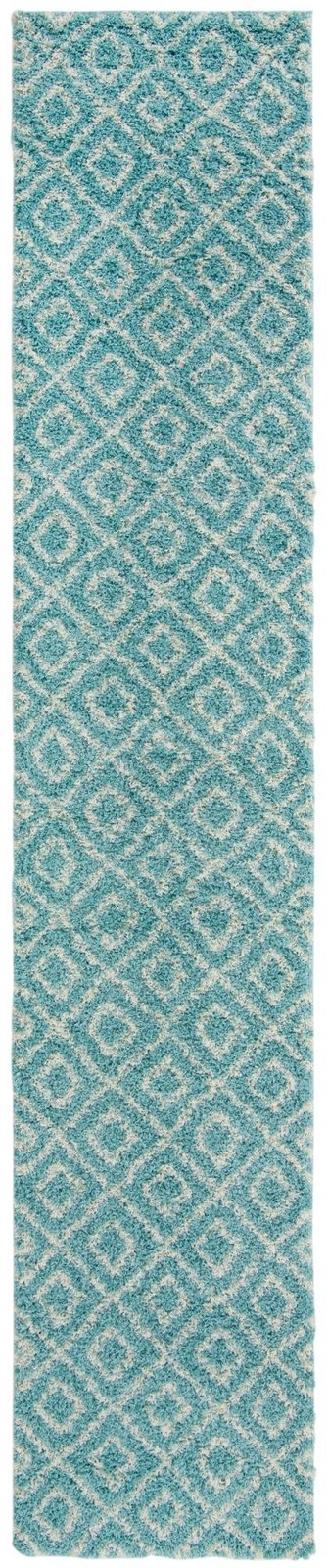 3' 3 x 16' 5 Brock · Diamond Shag Rug, aqua