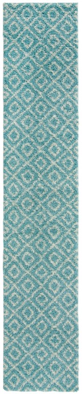 3' 3 x 16' 5 Brock · Diamond Shag Rug, aqua