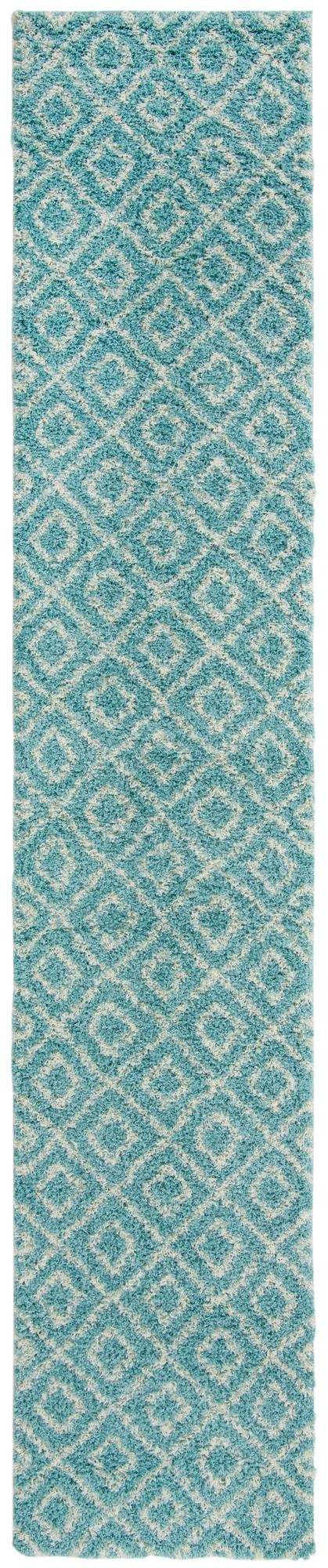 3' 3 x 16' 5 Brock · Diamond Shag Rug, aqua